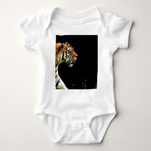 Tiger Approaching - Wild Animal Artwork Baby Bodysuit