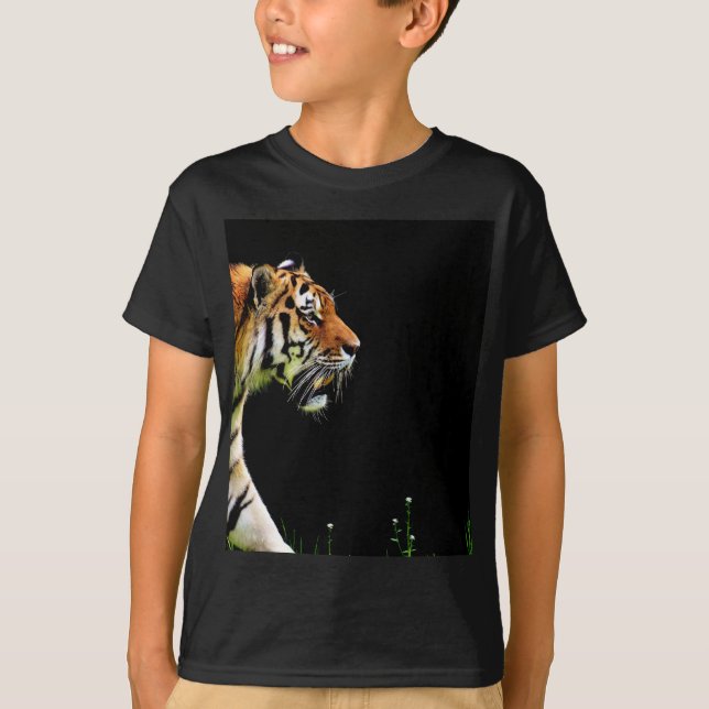 Tiger Approaching - Wild Animal Artwork T-Shirt (Front)