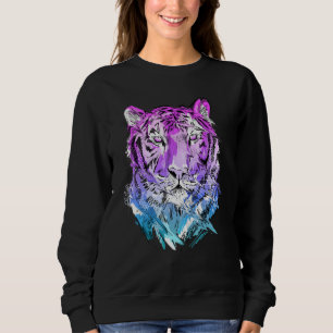 Tiger art animal lovers colourful animal sweatshirt