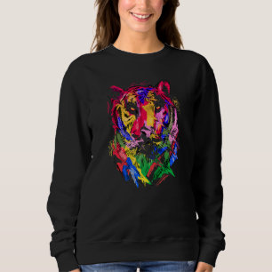 Tiger Art Animal Lovers Colourful Premium Sweatshirt
