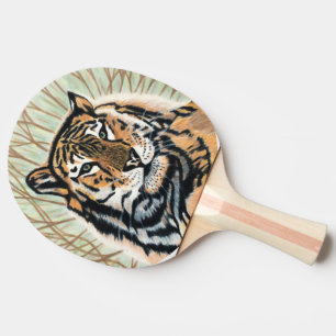 Tiger Art Colour Pencil Drawing Ping Pong Paddle