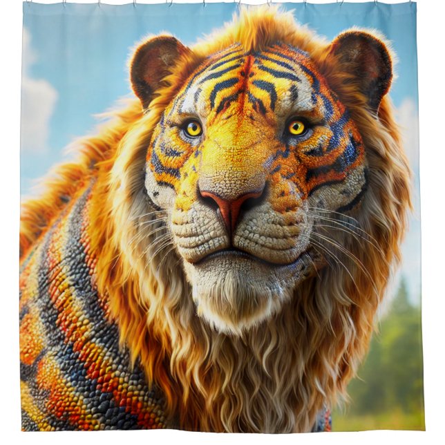 Tiger Art Shower Curtain (Front)