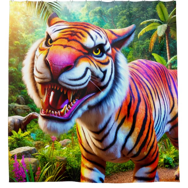 Tiger Art Shower Curtain (Front)