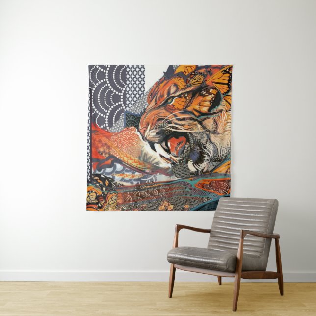 Tiger art tapestry (In Situ)