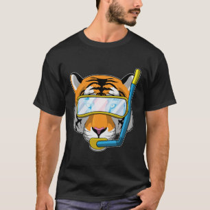 Tiger as Diver with Snorkel T-Shirt