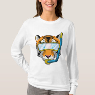 Tiger as Diver with Snorkel T-Shirt