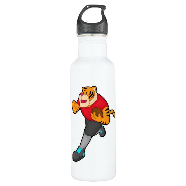 Tiger as Football player with Football 710 Ml Water Bottle (Front)