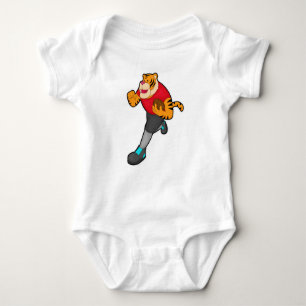 Tiger as Football player with Football Baby Bodysuit