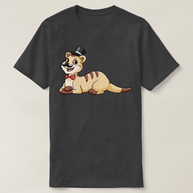 Tiger as groom with bow and cylinder T-Shirt (Design Front)