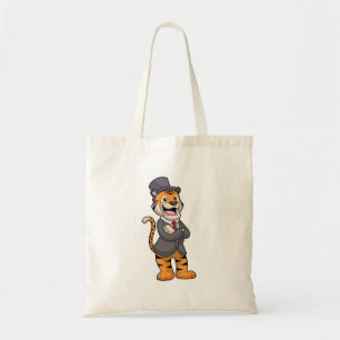 Tiger as Groom with Jacket & Hat Tote Bag