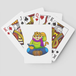 Tiger as Nerd with Book Playing Cards