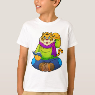 Tiger as Nerd with Book T-Shirt