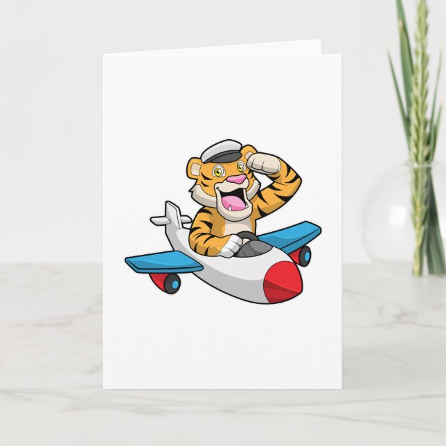 Tiger as Pilot in Plane Card (Front)