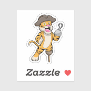 Tiger as Pirate with Wooden leg & Hooked hand