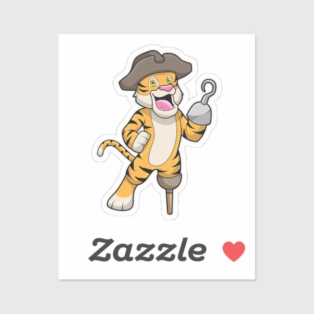 Tiger as Pirate with Wooden leg & Hooked hand (Sheet)