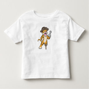 Tiger as Pirate with Wooden leg & Hooked hand Toddler T-Shirt