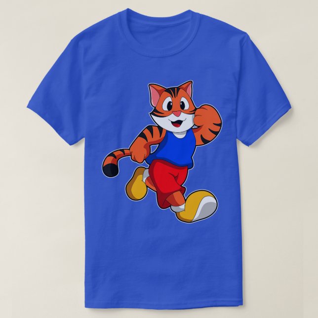Tiger as Runner at Jogging T-Shirt (Design Front)