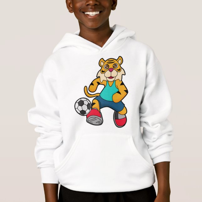 Tiger as Soccer player with Soccer ball (Front)