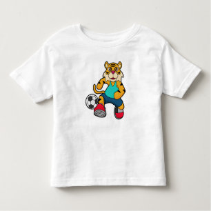 Tiger as Soccer player with Soccer ball Toddler T-Shirt