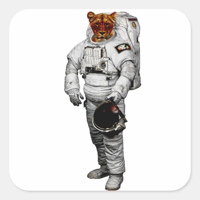 Tiger Astronaut Sticker (Front)