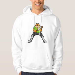 Tiger at Cricket with Cricket bat Hoodie