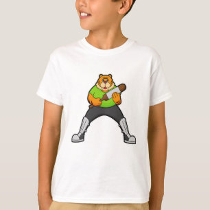 Tiger at Cricket with Cricket bat T-Shirt