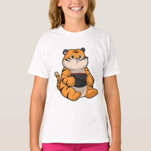 Tiger at Eating with Bowl T-Shirt