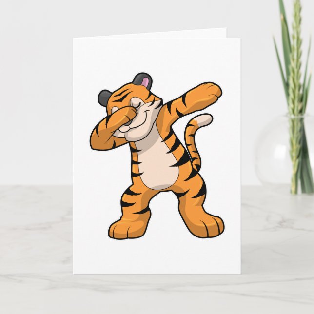Tiger at Hip Hop Dance Dab Card (Front)