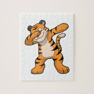 Tiger at Hip Hop Dance Dab Jigsaw Puzzle