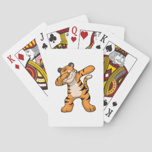 Tiger at Hip Hop Dance Dab Playing Cards
