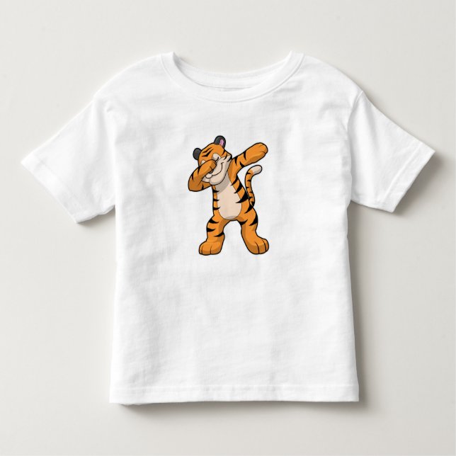 Tiger at Hip Hop Dance Dab Toddler T-Shirt (Front)
