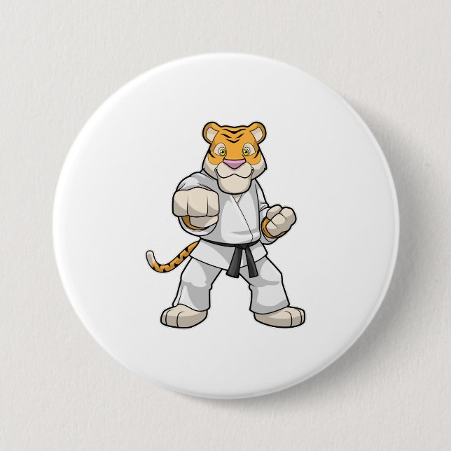 Tiger at Martial arts Karate 7.5 Cm Round Badge (Front)
