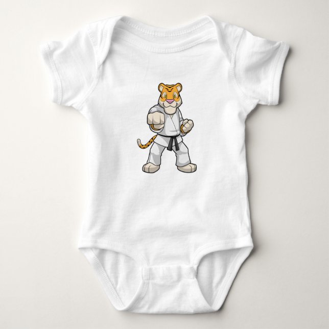 Tiger at Martial arts Karate Baby Bodysuit (Front)