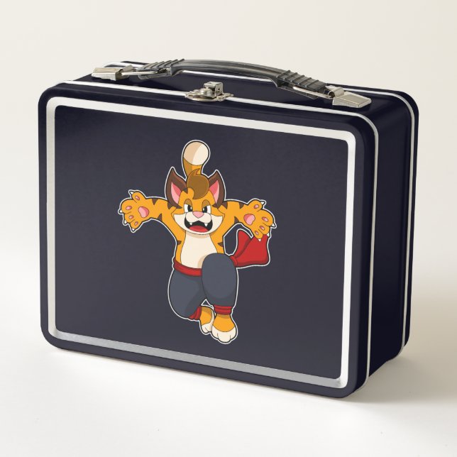 Tiger at Martial arts Karate Metal Lunch Box (Front)