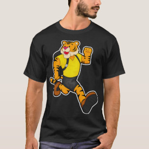 Tiger at Running with Backpack T-Shirt