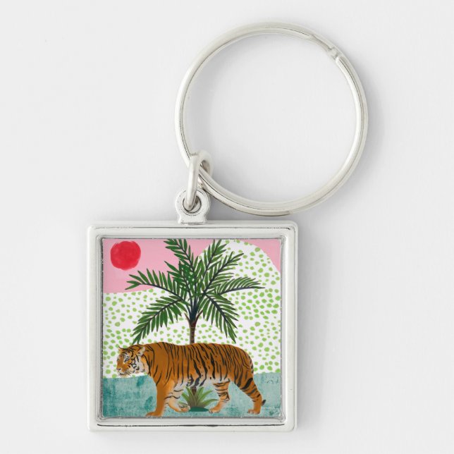 Tiger at Sunrise Key Ring (Front)