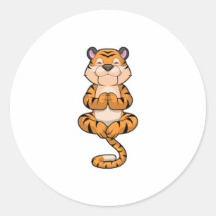 Tiger at Yoga Fitness Classic Round Sticker