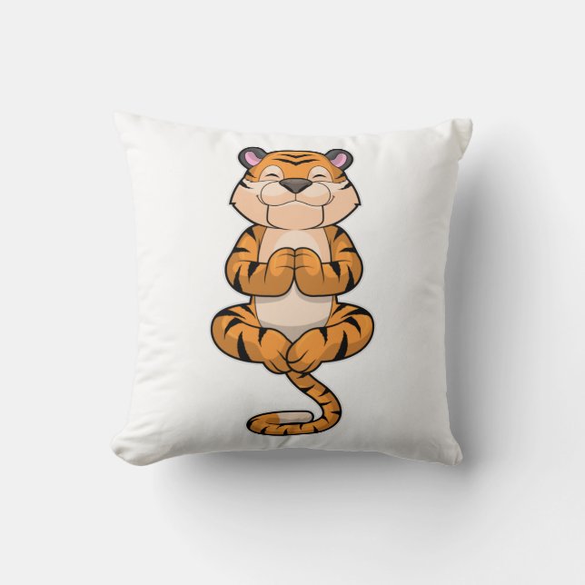 Tiger at Yoga Fitness Cushion (Front)