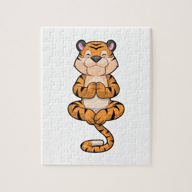 Tiger at Yoga Fitness Jigsaw Puzzle (Vertical)
