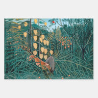 Tiger Attacking Bull in Exotic Tropical Jungle