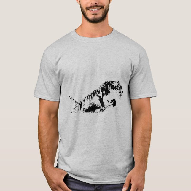 Tiger Attacking T-Shirt (Front)