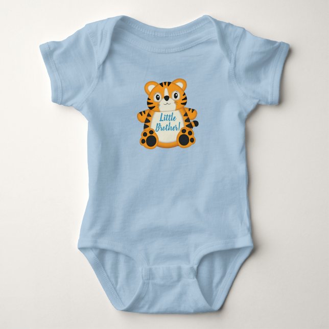 Tiger Baby Shower Blue Baby Bodysuit (Front)