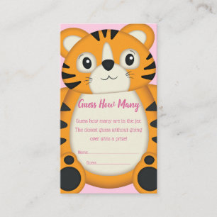 Tiger Baby Shower Pink Enclosure Card
