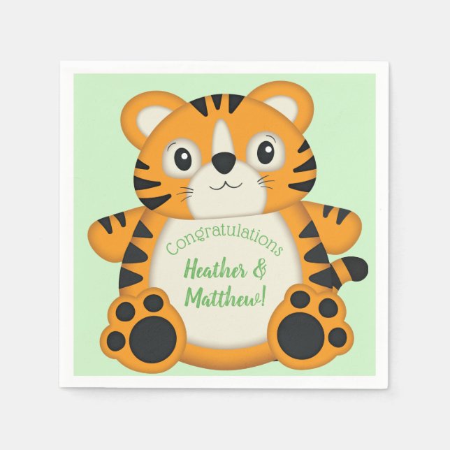 Tiger Baby Shower Safari Napkin (Front)