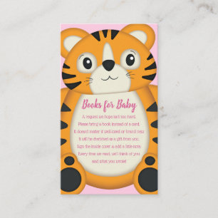Tiger Baby Shower Safari Pink Girl Enclosure Card
