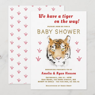 Tiger Baby Watercolor 2022 Baby Shower Invitation