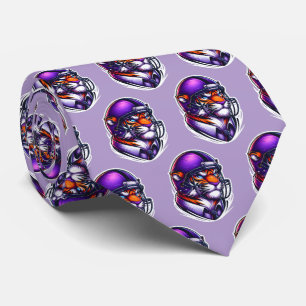 Tiger Bengal Mascot With Football Helmet Neck Tie