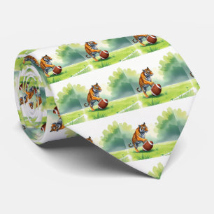 Tiger Bengal Mascot With Football   Tie