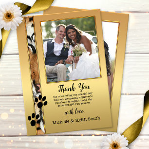 Tiger Big Cats Photo Wedding Thank You Card