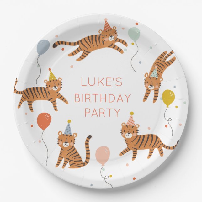 Tiger Birthday Paper Plate (Front)